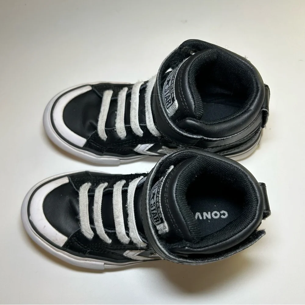 Converse All Star Pro Blaze Strap Kid's 11 Sneaker Black Leather High Top
